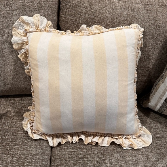Threshold/Studio Mcgee Ruffled Striped Cream Pillow - Picture 3 of 3